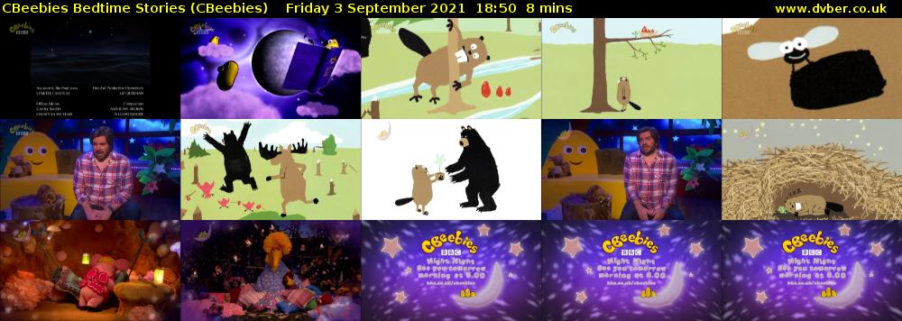 CBeebies Bedtime Stories (CBeebies) Friday 3 September 2021 18:50 - 18:58