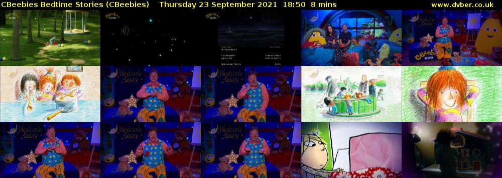 CBeebies Bedtime Stories (CBeebies) Thursday 23 September 2021 18:50 - 18:58