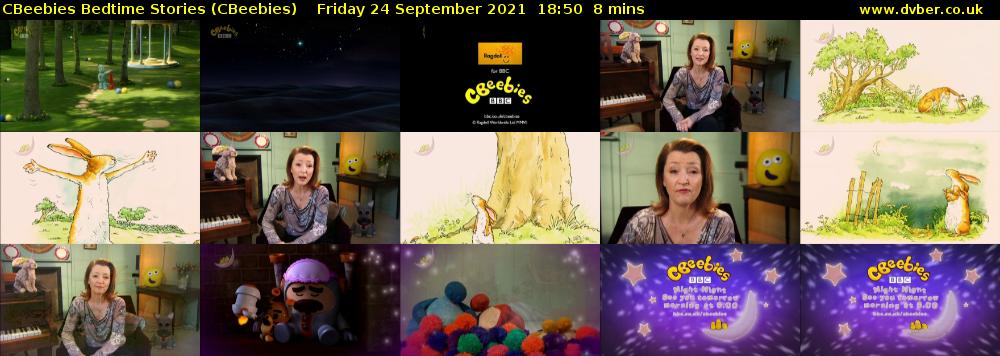 CBeebies Bedtime Stories (CBeebies) Friday 24 September 2021 18:50 - 18:58