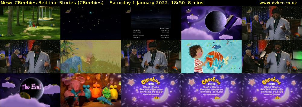 CBeebies Bedtime Stories (CBeebies) Saturday 1 January 2022 18:50 - 18:58