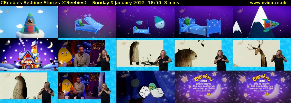 CBeebies Bedtime Stories (CBeebies) Sunday 9 January 2022 18:50 - 18:58