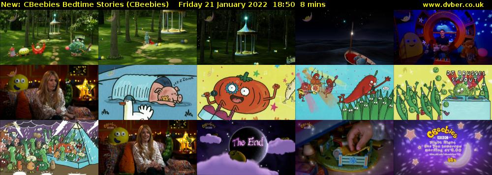 CBeebies Bedtime Stories (CBeebies) Friday 21 January 2022 18:50 - 18:58