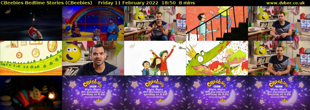 CBeebies Bedtime Stories (CBeebies) Friday 11 February 2022 18:50 - 18:58