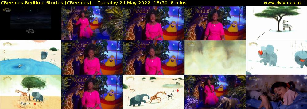 CBeebies Bedtime Stories (CBeebies) Tuesday 24 May 2022 18:50 - 18:58
