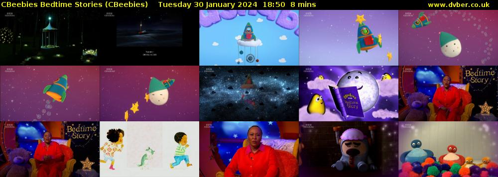 CBeebies Bedtime Stories (CBeebies) Tuesday 30 January 2024 18:50 - 18:58