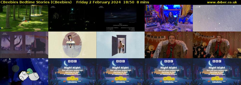 CBeebies Bedtime Stories (CBeebies) Friday 2 February 2024 18:50 - 18:58