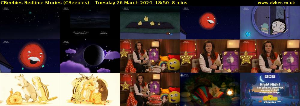 CBeebies Bedtime Stories (CBeebies) Tuesday 26 March 2024 18:50 - 18:58