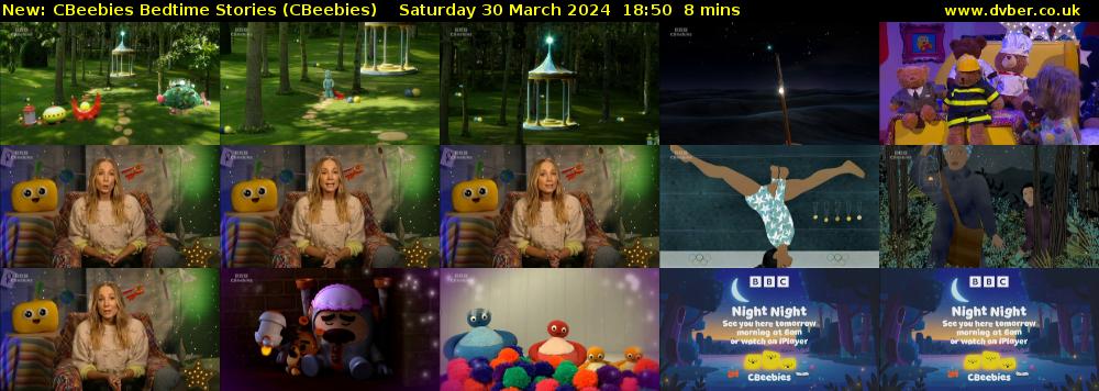 CBeebies Bedtime Stories (CBeebies) Saturday 30 March 2024 18:50 - 18:58