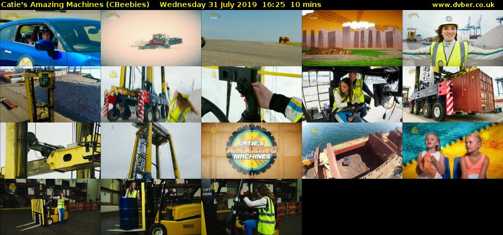 Catie's Amazing Machines (CBeebies) Wednesday 31 July 2019 16:25 - 16:35