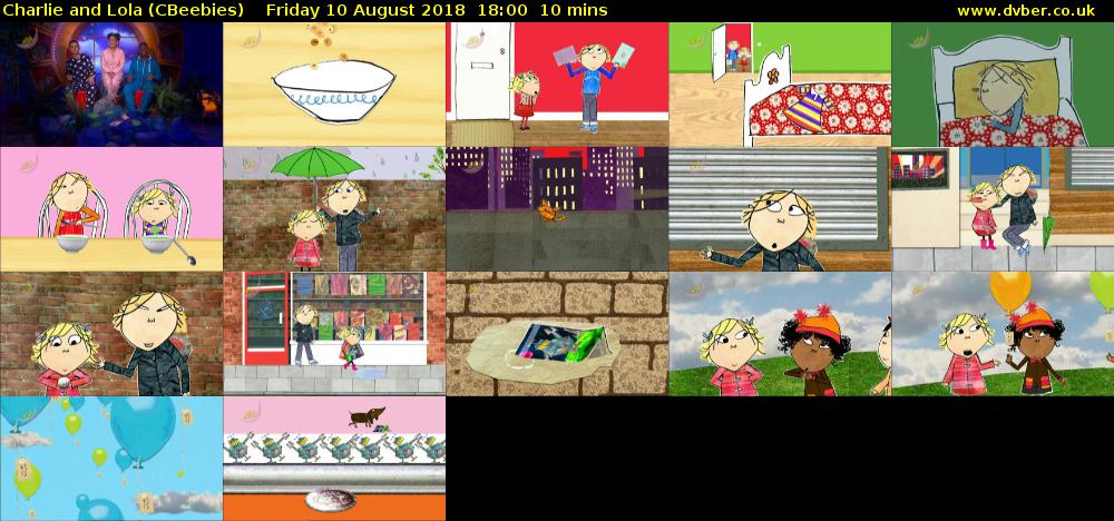 Charlie and Lola (CBeebies) Friday 10 August 2018 18:00 - 18:10