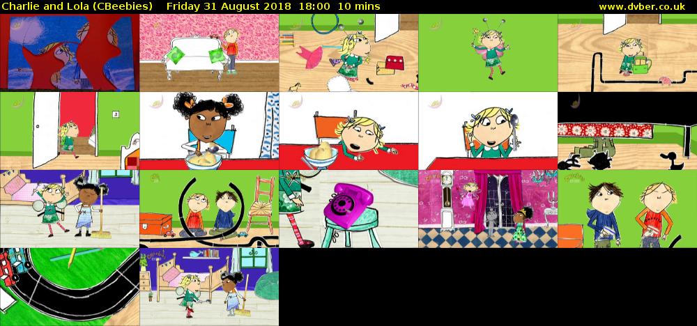 Charlie and Lola (CBeebies) Friday 31 August 2018 18:00 - 18:10