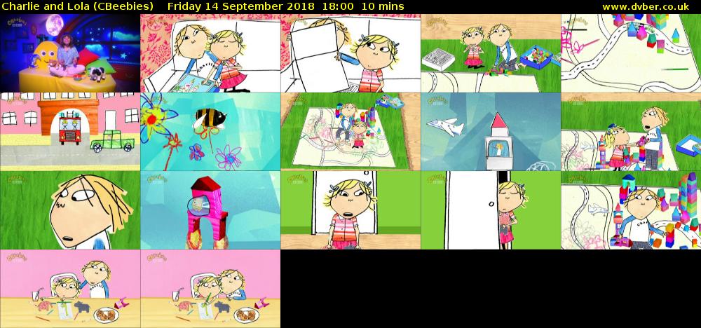 Charlie and Lola (CBeebies) Friday 14 September 2018 18:00 - 18:10