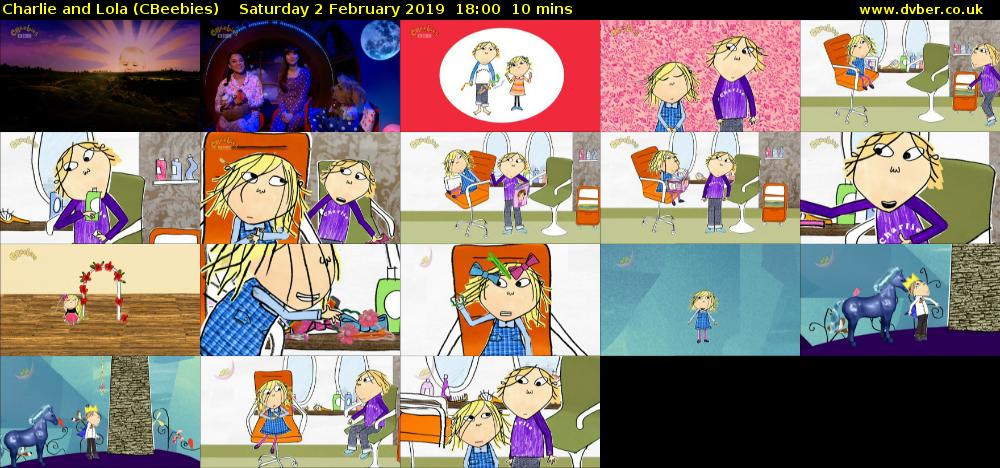 Charlie and Lola (CBeebies) Saturday 2 February 2019 18:00 - 18:10