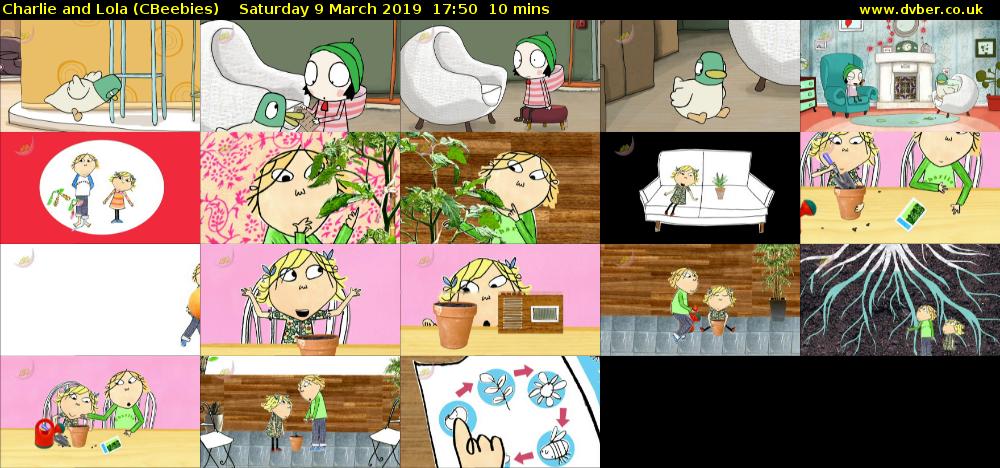 Charlie and Lola (CBeebies) Saturday 9 March 2019 17:50 - 18:00