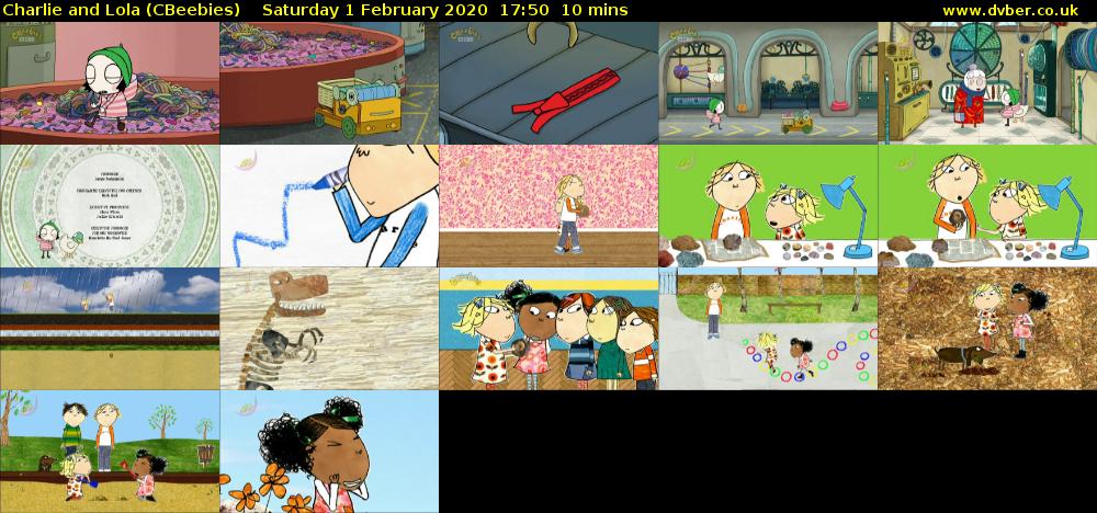 Charlie and Lola (CBeebies) Saturday 1 February 2020 17:50 - 18:00