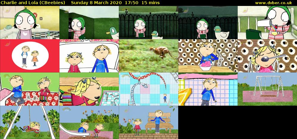 Charlie and Lola (CBeebies) Sunday 8 March 2020 17:50 - 18:05