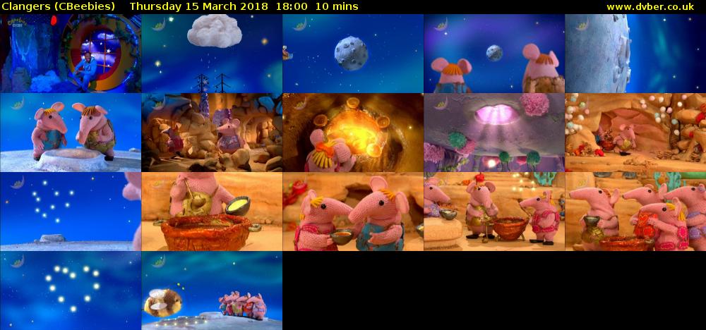 Clangers (CBeebies) Thursday 15 March 2018 18:00 - 18:10