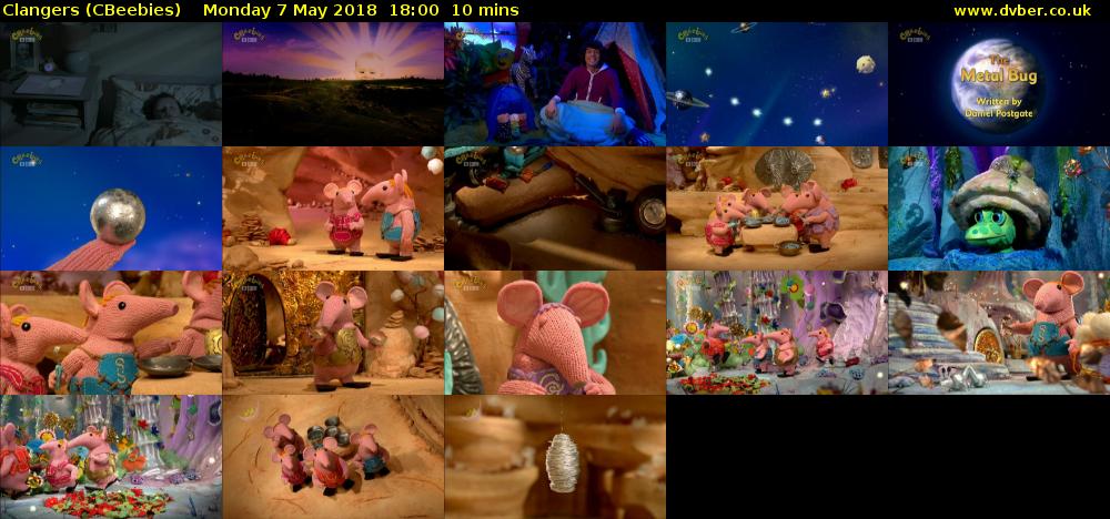 Clangers (CBeebies) Monday 7 May 2018 18:00 - 18:10