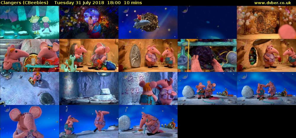 Clangers (CBeebies) Tuesday 31 July 2018 18:00 - 18:10