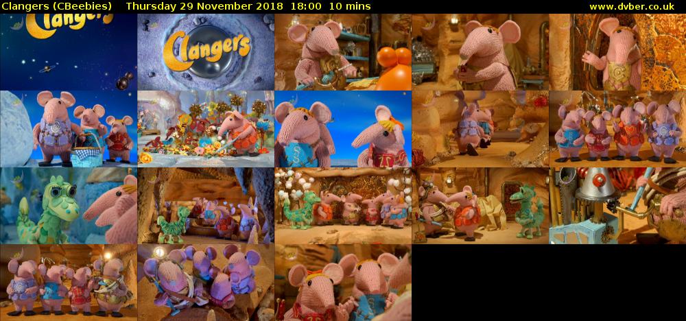 Clangers (CBeebies) Thursday 29 November 2018 18:00 - 18:10