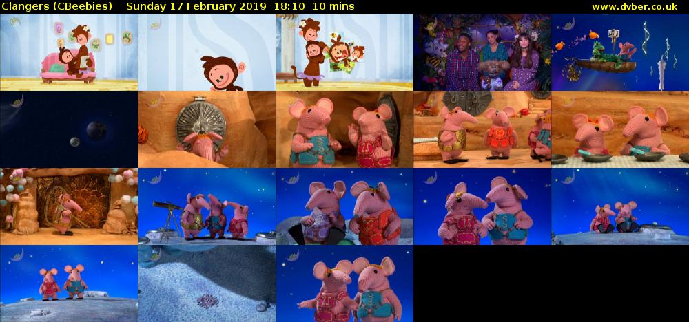 Clangers (CBeebies) Sunday 17 February 2019 18:10 - 18:20