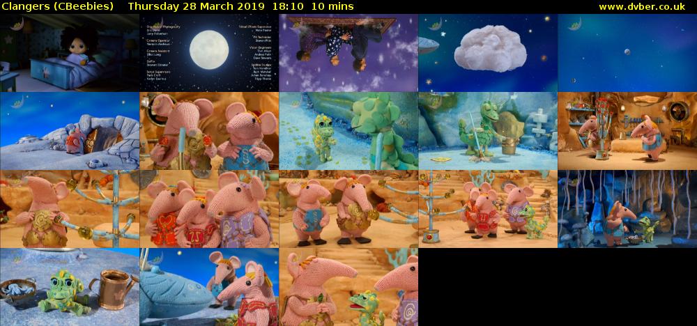 Clangers (CBeebies) Thursday 28 March 2019 18:10 - 18:20