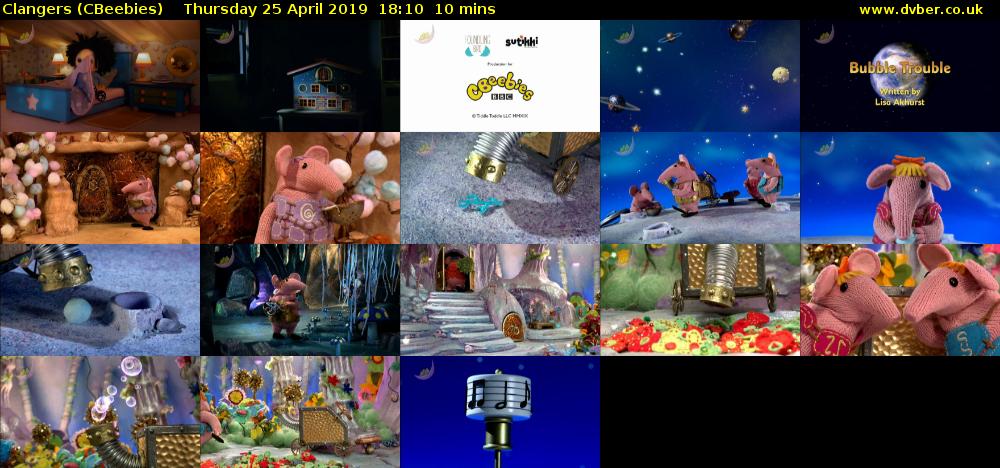 Clangers (CBeebies) Thursday 25 April 2019 18:10 - 18:20