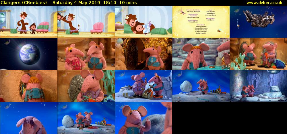 Clangers (CBeebies) Saturday 4 May 2019 18:10 - 18:20