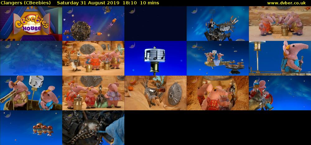 Clangers (CBeebies) Saturday 31 August 2019 18:10 - 18:20