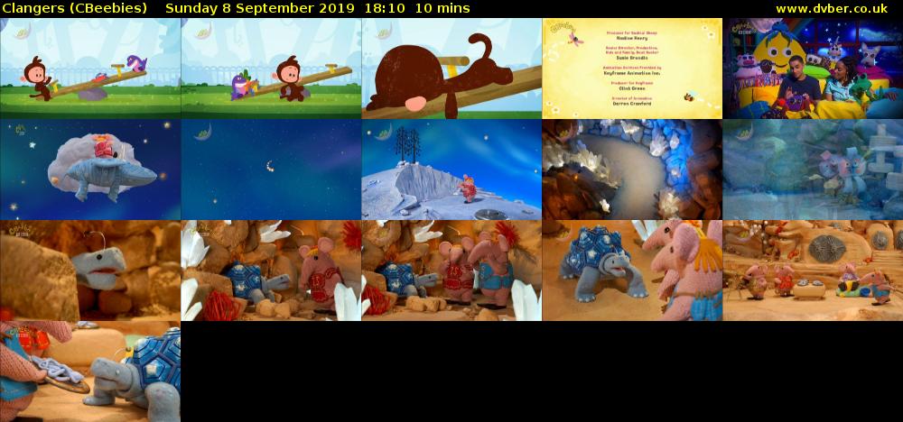 Clangers (CBeebies) Sunday 8 September 2019 18:10 - 18:20