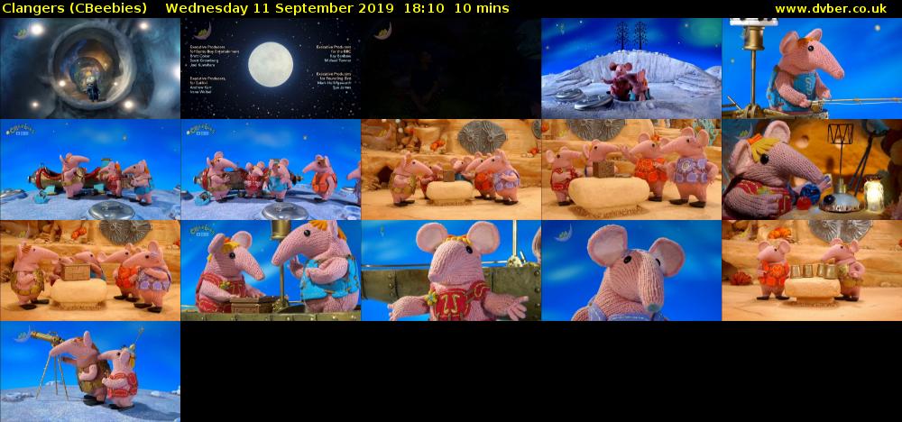 Clangers (CBeebies) Wednesday 11 September 2019 18:10 - 18:20
