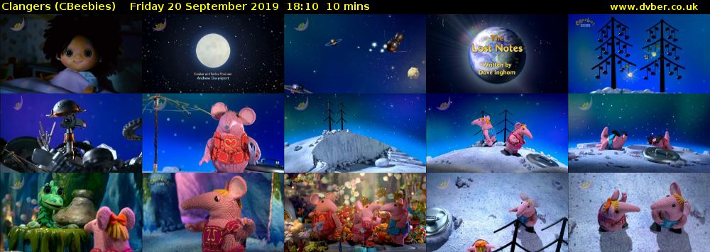 Clangers (CBeebies) Friday 20 September 2019 18:10 - 18:20