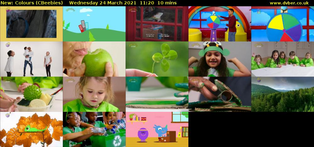 Colours (CBeebies) Wednesday 24 March 2021 11:20 - 11:30
