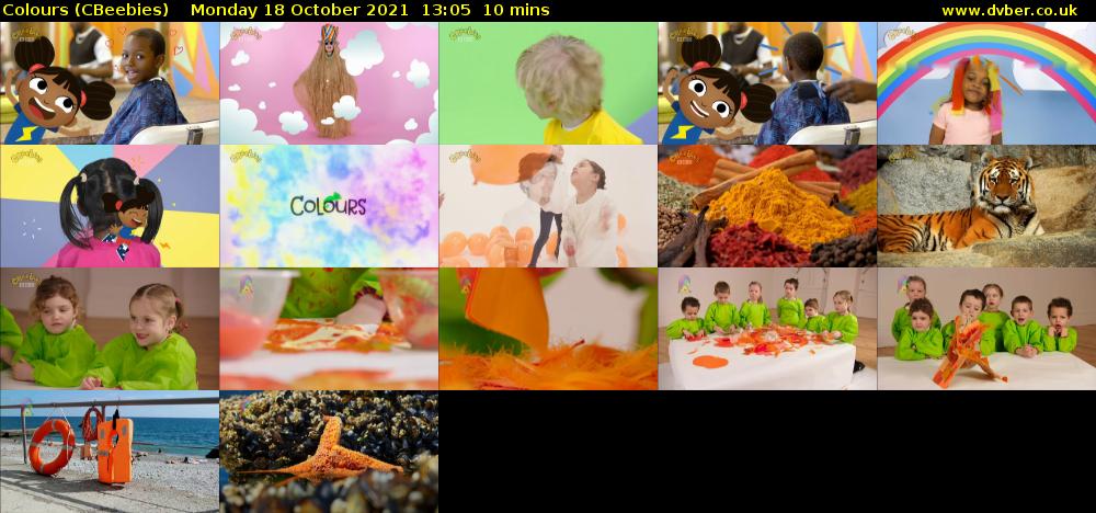 Colours (CBeebies) Monday 18 October 2021 13:05 - 13:15