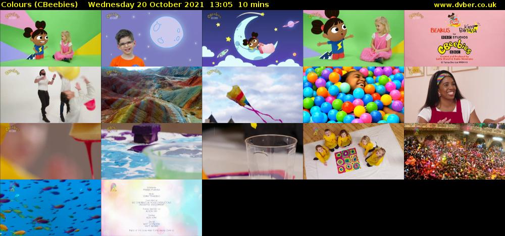 Colours (CBeebies) Wednesday 20 October 2021 13:05 - 13:15