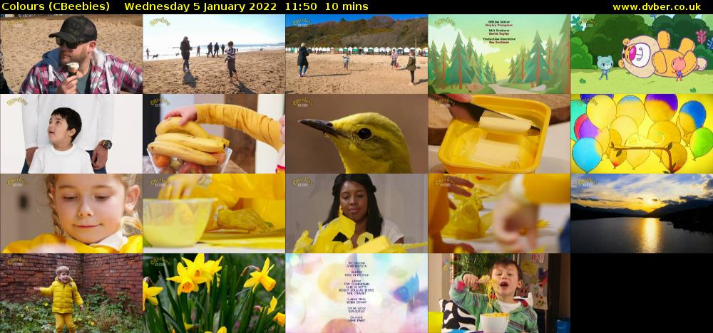 Colours (CBeebies) Wednesday 5 January 2022 11:50 - 12:00