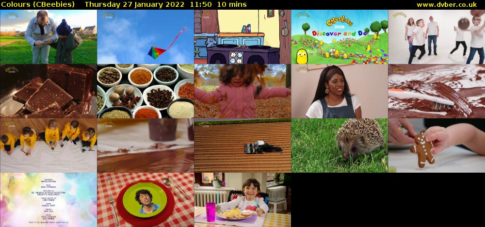 Colours (CBeebies) Thursday 27 January 2022 11:50 - 12:00