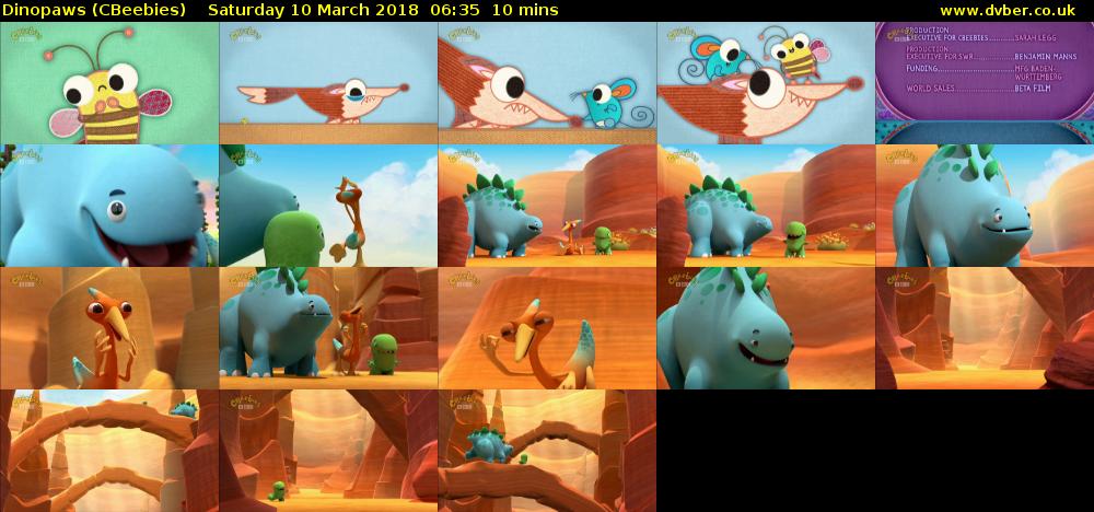 Dinopaws (CBeebies) Saturday 10 March 2018 06:35 - 06:45