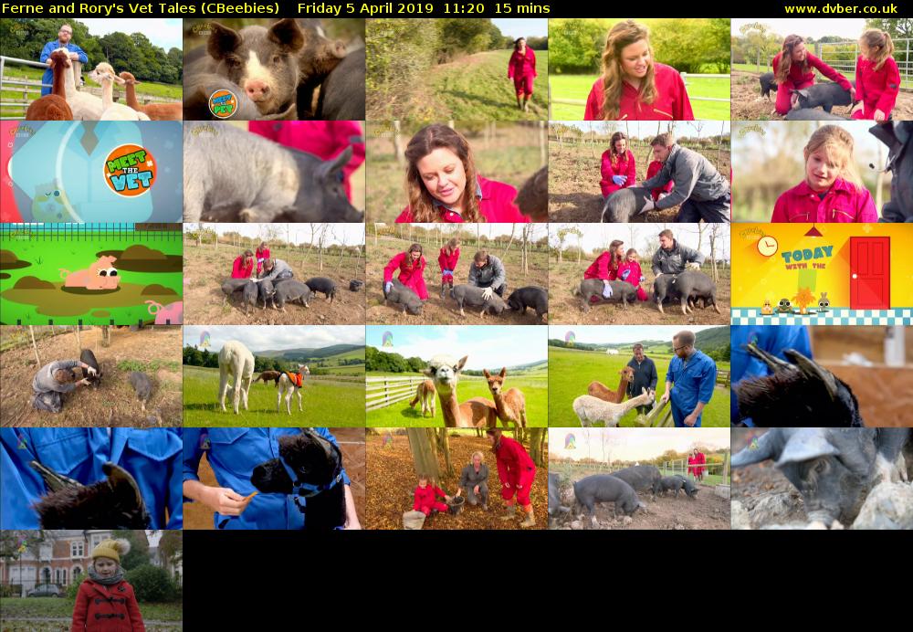 Ferne and Rory's Vet Tales (CBeebies) Friday 5 April 2019 11:20 - 11:35