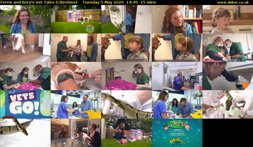 Ferne and Rory's Vet Tales (CBeebies) Tuesday 5 May 2020 14:45 - 15:00
