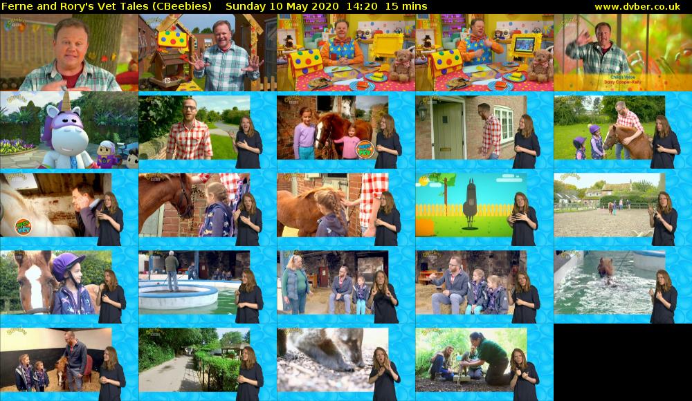 Ferne and Rory's Vet Tales (CBeebies) Sunday 10 May 2020 14:20 - 14:35