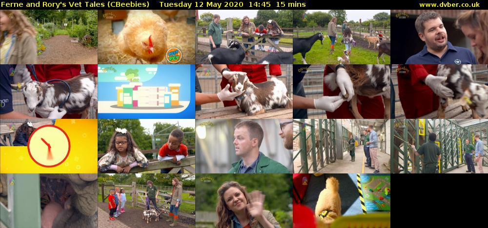 Ferne and Rory's Vet Tales (CBeebies) Tuesday 12 May 2020 14:45 - 15:00