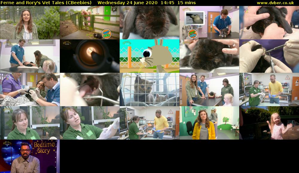 Ferne and Rory's Vet Tales (CBeebies) Wednesday 24 June 2020 14:45 - 15:00