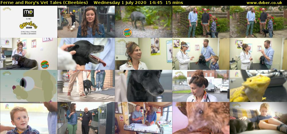Ferne and Rory's Vet Tales (CBeebies) Wednesday 1 July 2020 14:45 - 15:00