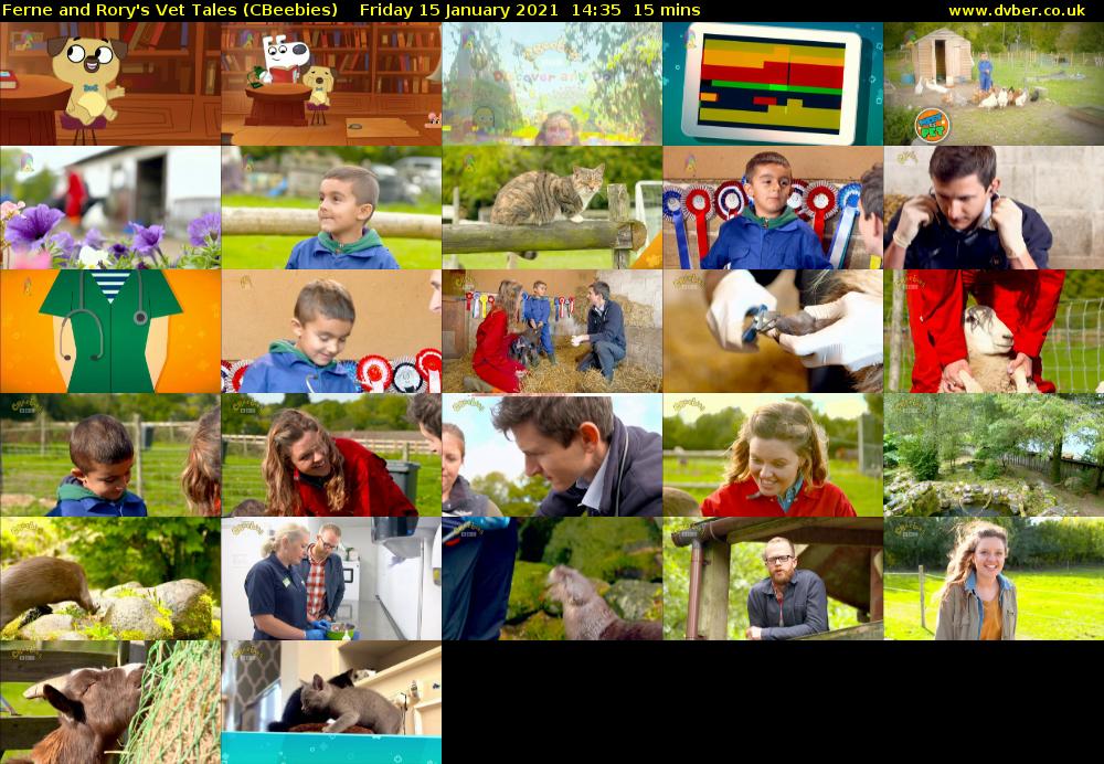 Ferne and Rory's Vet Tales (CBeebies) Friday 15 January 2021 14:35 - 14:50