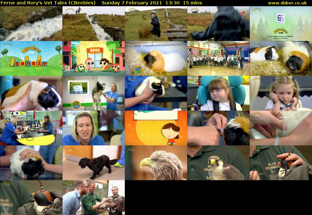 Ferne and Rory's Vet Tales (CBeebies) Sunday 7 February 2021 13:30 - 13:45