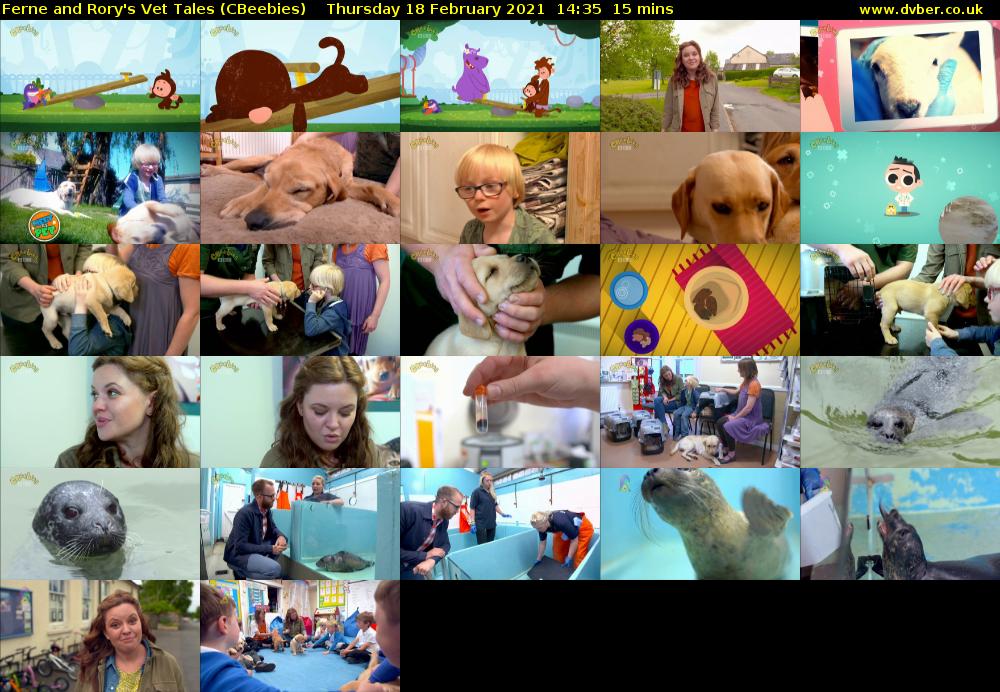 Ferne and Rory's Vet Tales (CBeebies) Thursday 18 February 2021 14:35 - 14:50
