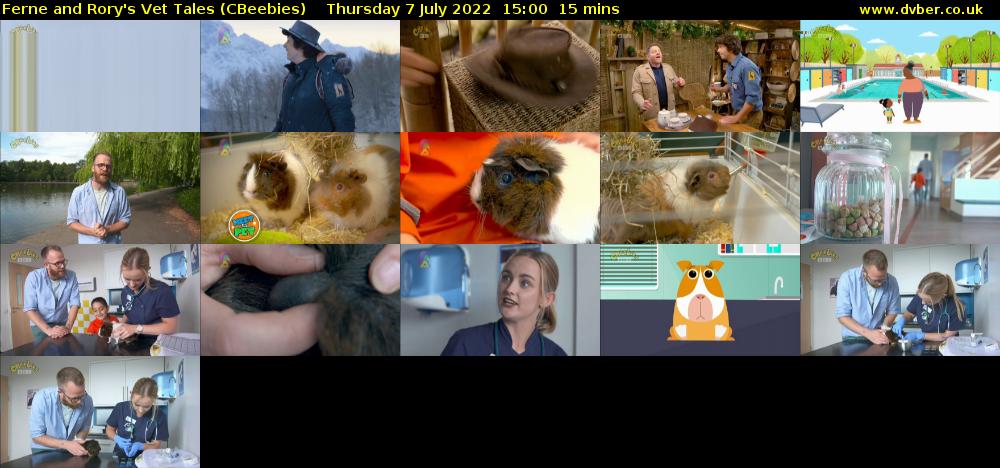 Ferne and Rory's Vet Tales (CBeebies) Thursday 7 July 2022 15:00 - 15:15
