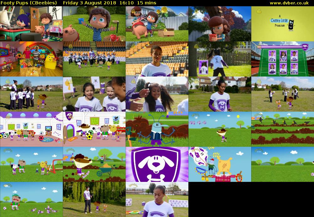 Footy Pups (CBeebies) Friday 3 August 2018 16:10 - 16:25