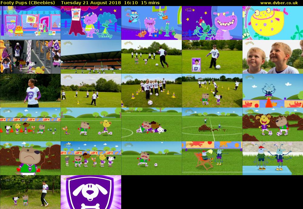 Footy Pups (CBeebies) Tuesday 21 August 2018 16:10 - 16:25